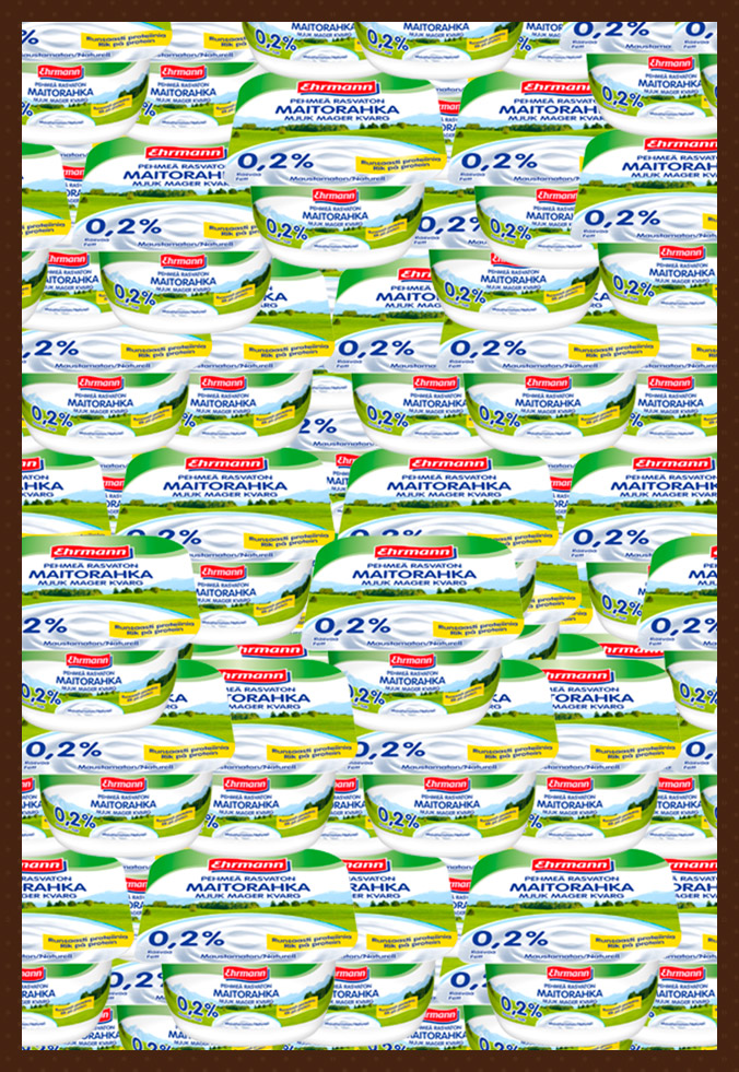 Monta purkkia rahkaa